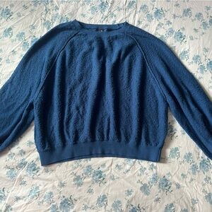 Free People Blue Classic Crew Neck Sweater